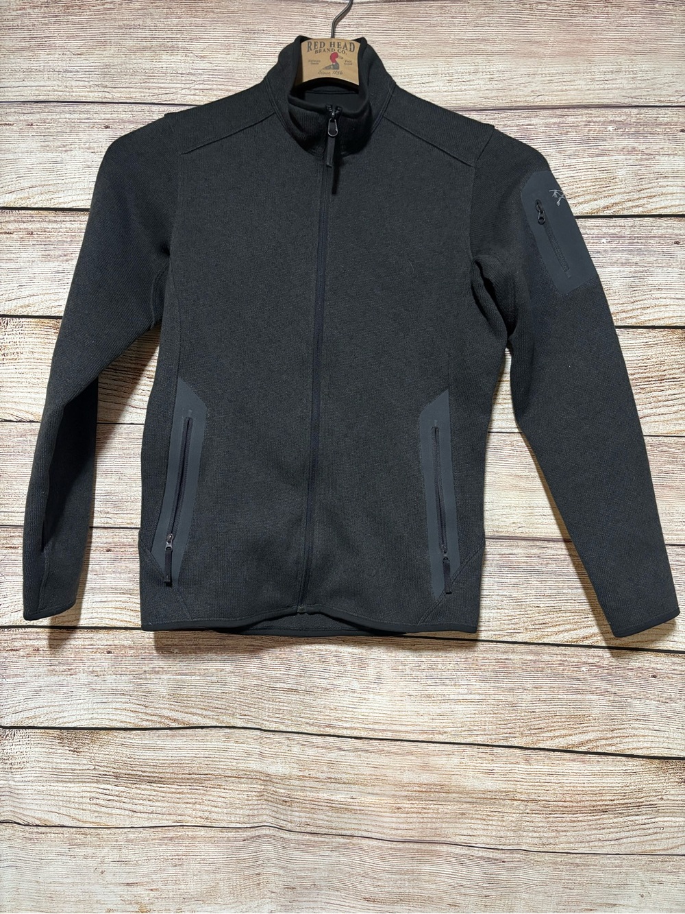 Arc'teryx Womens XS Full Zip Jacket Black Outdoor Fleece Sweater